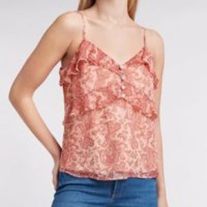 Paisley ruffle cami